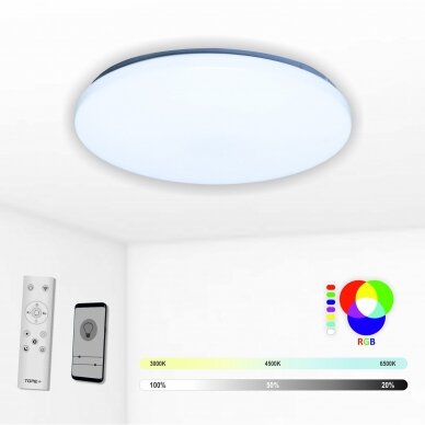 Round ceiling LED luminaire with RGB function "SOFIA" 2x24W
