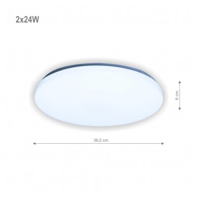 Round ceiling LED luminaire with RGB function "SOFIA" 2x24W 1