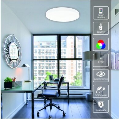 Round ceiling LED luminaire with RGB function "SOFIA" 2x24W 3