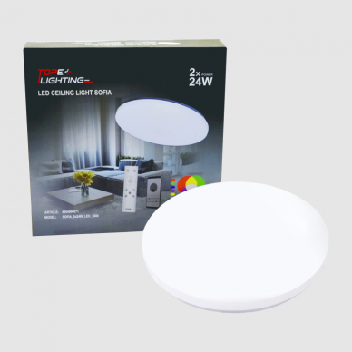 Round ceiling LED luminaire with RGB function "SOFIA" 2x24W 13