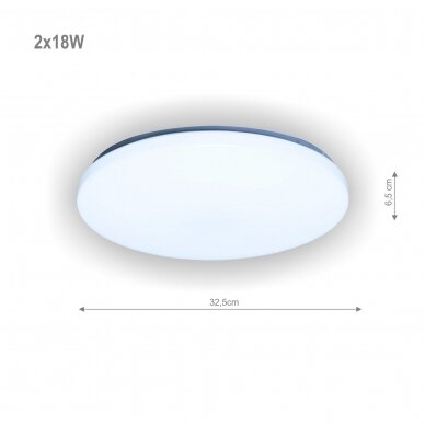 Round LED ceiling light "SOPOT" 2x18W 1