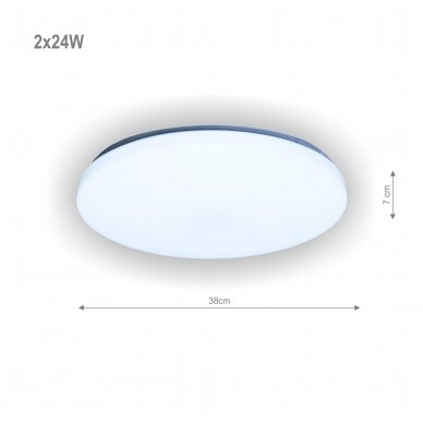 Round LED ceiling light "SOPOT" 2x24W 1 Round LED ceiling light "SOPOT" 2x24W 1
