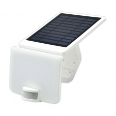 Baltas LED lauko prožektorius su saulės baterija ir judesio davikliu "VISTA" 10W