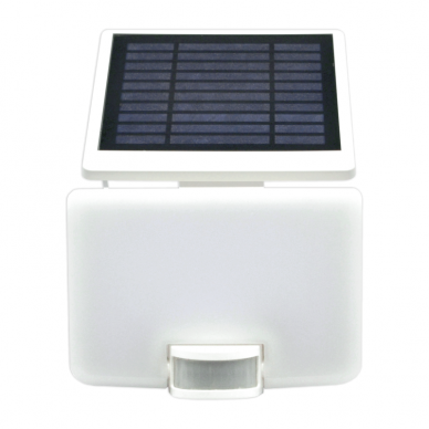 Baltas LED lauko prožektorius su saulės baterija ir judesio davikliu "VISTA" 10W 2