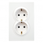 Double white socket "BORA" (with grounding) Double white socket "BORA" (with grounding)