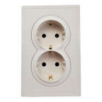 Double cream socket "BORA" (with grounding) Double cream socket "BORA" (with grounding)