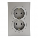Double grey socket "BORA" (with grounding) Double grey socket "BORA" (with grounding)