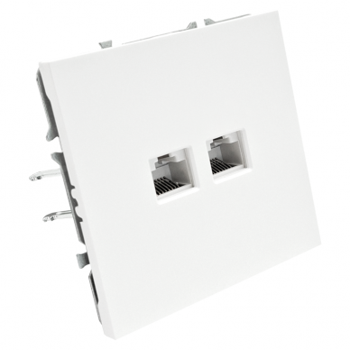 Double white computer socket "BORA" (without frame) 1