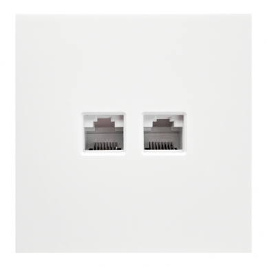 Double white computer socket "BORA" (without frame)