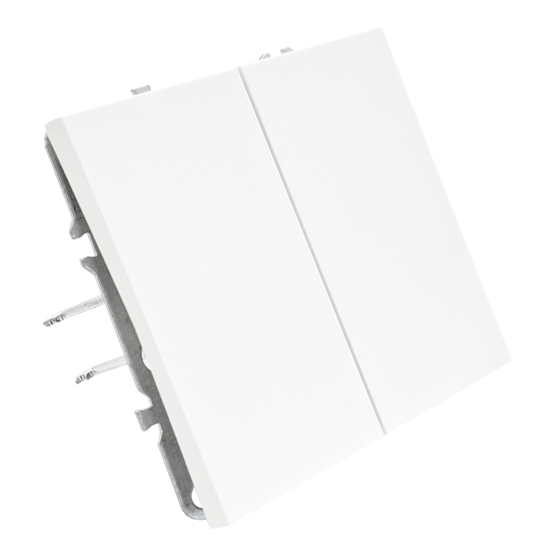 Two gang one way white switch "BORA" (without frame) 1 Two gang one way white switch "BORA" (without frame) 1