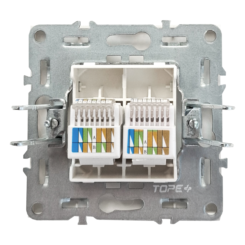 Double cream computer socket "BORA" (without frame) 3