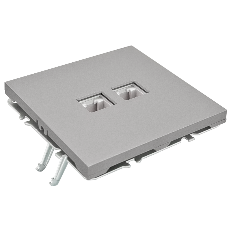 Double grey computer socket "BORA" (without frame) 2