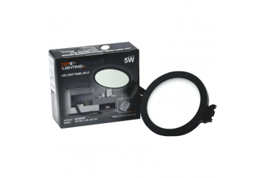 Wpustowy okrągły czarny panel LED „SPLIT” 5W-3000K 6 Wpustowy okrągły czarny panel LED „SPLIT” 5W-3000K 6