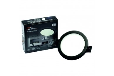 Wpustowy okrągły czarny panel LED „SPLIT” 8W-3000K 6 Wpustowy okrągły czarny panel LED „SPLIT” 8W-3000K 6