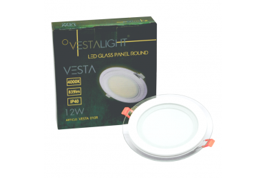 Okrągły wpuszczany panel LED z szybą „VESTA” 12W 6 Okrągły wpuszczany panel LED z szybą „VESTA” 12W 6