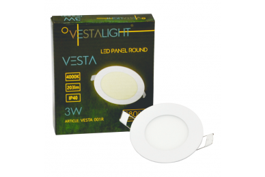 Okrągły wpuszczany panel LED „VESTA” 3W 7 Okrągły wpuszczany panel LED „VESTA” 3W 7