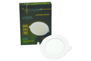 Okrągły wpuszczany panel LED „VESTA” 6W 7