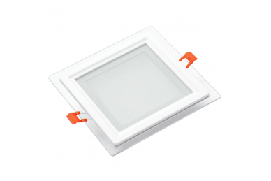 Kwadratowy wpuszczany panel LED z szybą „VESTA” 12W 1