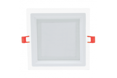 Kwadratowy wpuszczany panel LED z szybą „VESTA” 12W 2