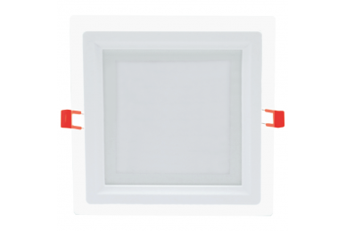 Kwadratowy wpuszczany panel LED z szybą „VESTA” 18W 2