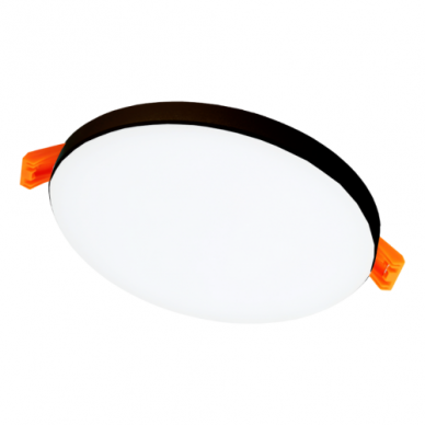 Įmontuojama apvali juoda LED panelė su susiaurėjančiais kraštais "RUBI" 10W-3000K Įmontuojama apvali juoda LED panelė su susiaurėjančiais kraštais "RUBI" 10W-3000K