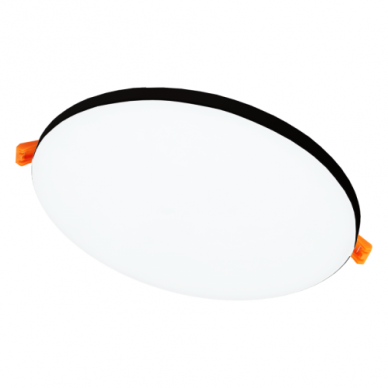 Reccesed round black LED panel with adjustable springs "RUBI" 20W-3000K