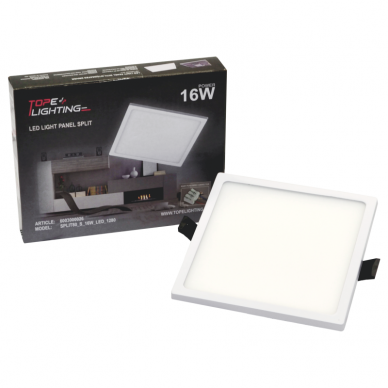 Sisseehitatud neljakandiline LED-paneel "SPLIT" 16W-4000K 6 Sisseehitatud neljakandiline LED-paneel "SPLIT" 16W-4000K 6