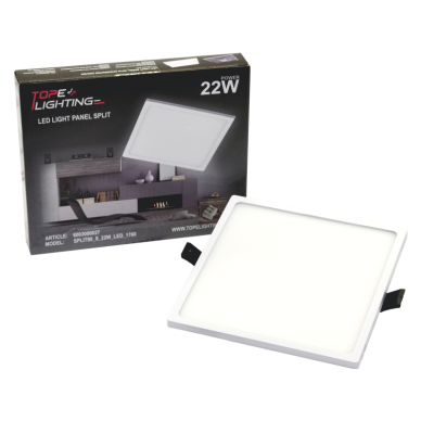 Sisseehitatud neljakandiline LED-paneel "SPLIT" 22W-4000K 6 Sisseehitatud neljakandiline LED-paneel "SPLIT" 22W-4000K 6