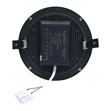 Reccesed round black LED panel "SPLIT" 16W 5
