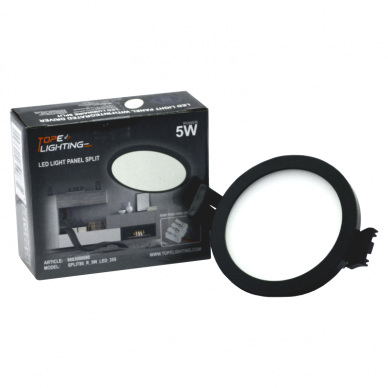 Iebūvējamais apalš melns LED panelis "SPLIT" 5W-3000K 6 Iebūvējamais apalš melns LED panelis "SPLIT" 5W-3000K 6
