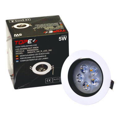 Reccesed round LED downlight "ANDA" 5W 5