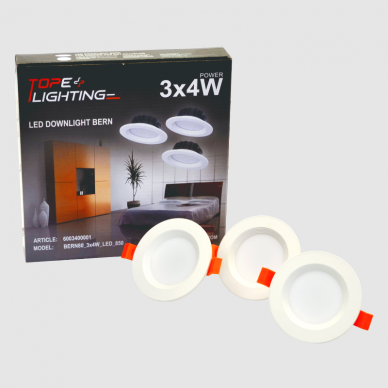 Įmontuojamas apvalus LED šviestuvas "BERN" 3x4W 5