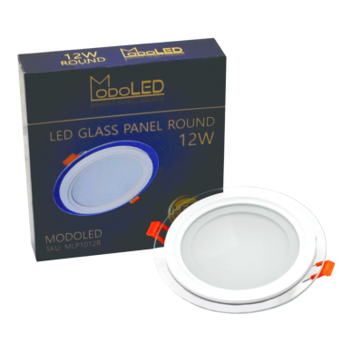 Sisseehitatud ümmargune LED-paneel klaasiga "MODOLED" 12W 6