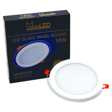 Įmontuojamas apvalus LED šviestuvas su stiklu "MODOLED" 18W 6