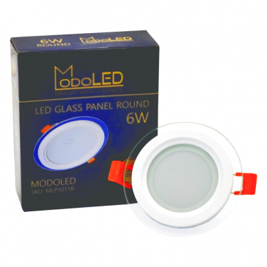Круглая встраиваемая светодиодная панель покрытый стеклом Modoled 6W 6