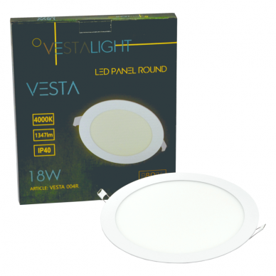 Круглая встраиваемая светодиодная панель "VESTA" 18W 7