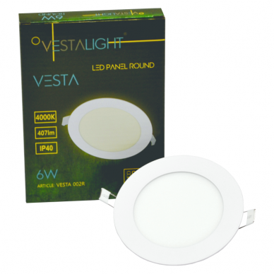 Sisseehitatud ümmargune LED-paneel "VESTA" 6W 7