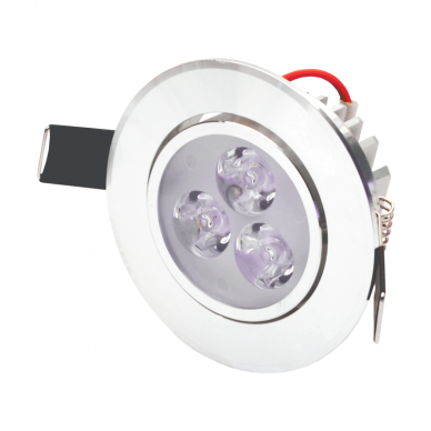 Lens 3W встраиваемый круглый металлический светодиодный светильник 1