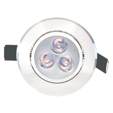Lens 3W встраиваемый круглый металлический светодиодный светильник 2