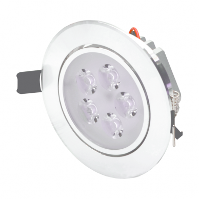 Iebūvējamais apaļš metāls LED gaismeklis "LENS" 5W 1