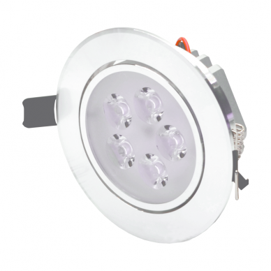 Reccesed round metal LED downlight "LENS" 5W 1