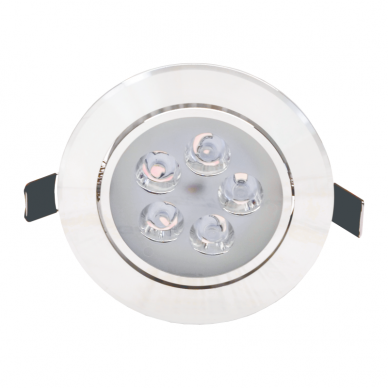 Iebūvējamais apaļš metāls LED gaismeklis "LENS" 5W 2