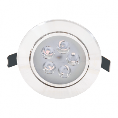 Reccesed round metal LED downlight "LENS" 5W 2