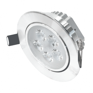 Įmontuojamas apvalus metalinis LED šviestuvas "LENS" 5W Įmontuojamas apvalus metalinis LED šviestuvas "LENS" 5W
