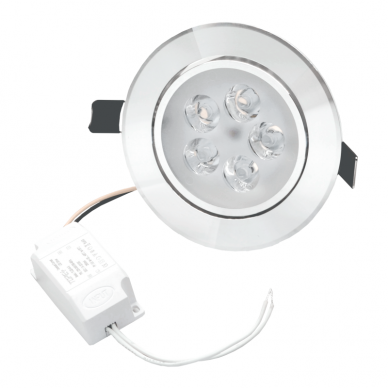 Iebūvējamais apaļš metāls LED gaismeklis "LENS" 5W 5