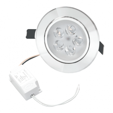 Reccesed round metal LED downlight "LENS" 5W 5