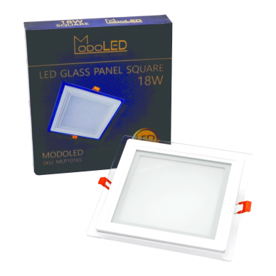 Reccesed square LED panel with glass "MODOLED" 18W 6