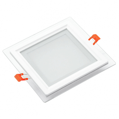 Iebūvējams kvadrāts LED panelis pārklāts ar stiklu "VESTA" 12W 1