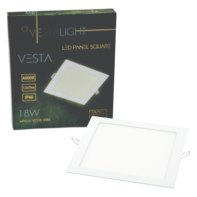 Sisseehitatud neljakandiline LED-paneel "VESTA" 18W 7 Sisseehitatud neljakandiline LED-paneel "VESTA" 18W 7