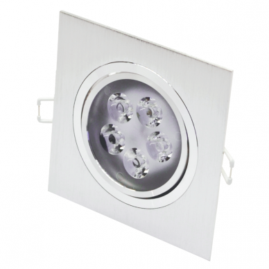 Įmontuojamas kvadratinis metalinis LED šviestuvas "LENS" 5W 2 Įmontuojamas kvadratinis metalinis LED šviestuvas "LENS" 5W 2